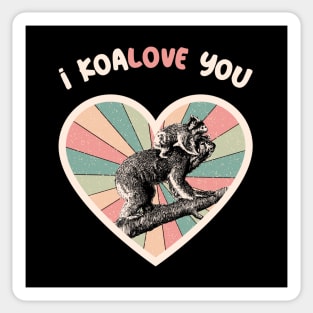 I koalove you - a retro vintage design Sticker